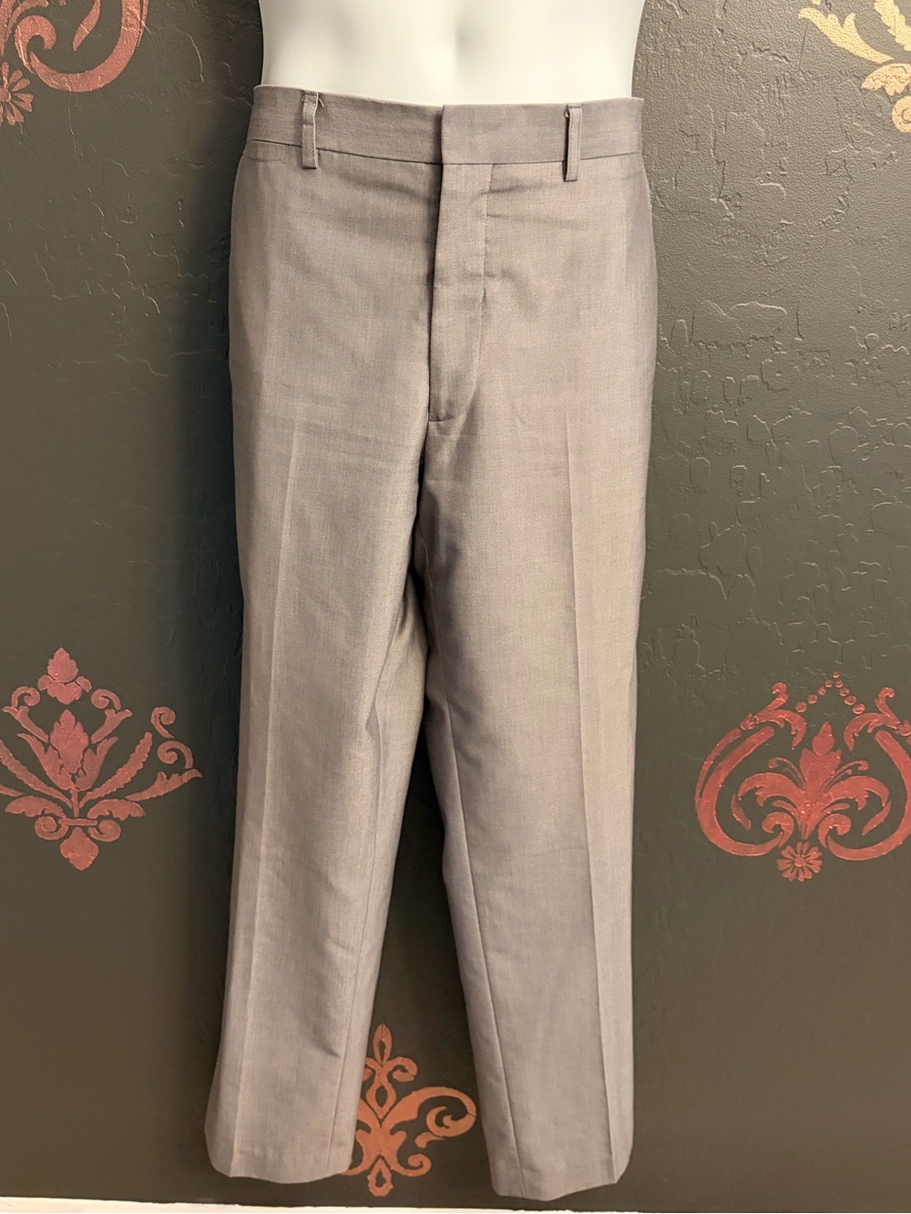 Geoffrey Beene Men's Gray Flat-Front Dress Pants